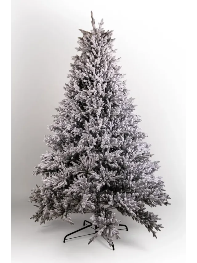 Brad artificial Natural White 240 cm QC383, 1300 Ramuri 2D + 3D PE, Circumferinta Bazei 302 cm